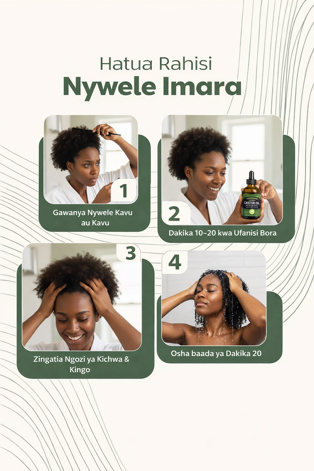 Mafuta ya Castor Nyeusi ya Kuotesha Nywele