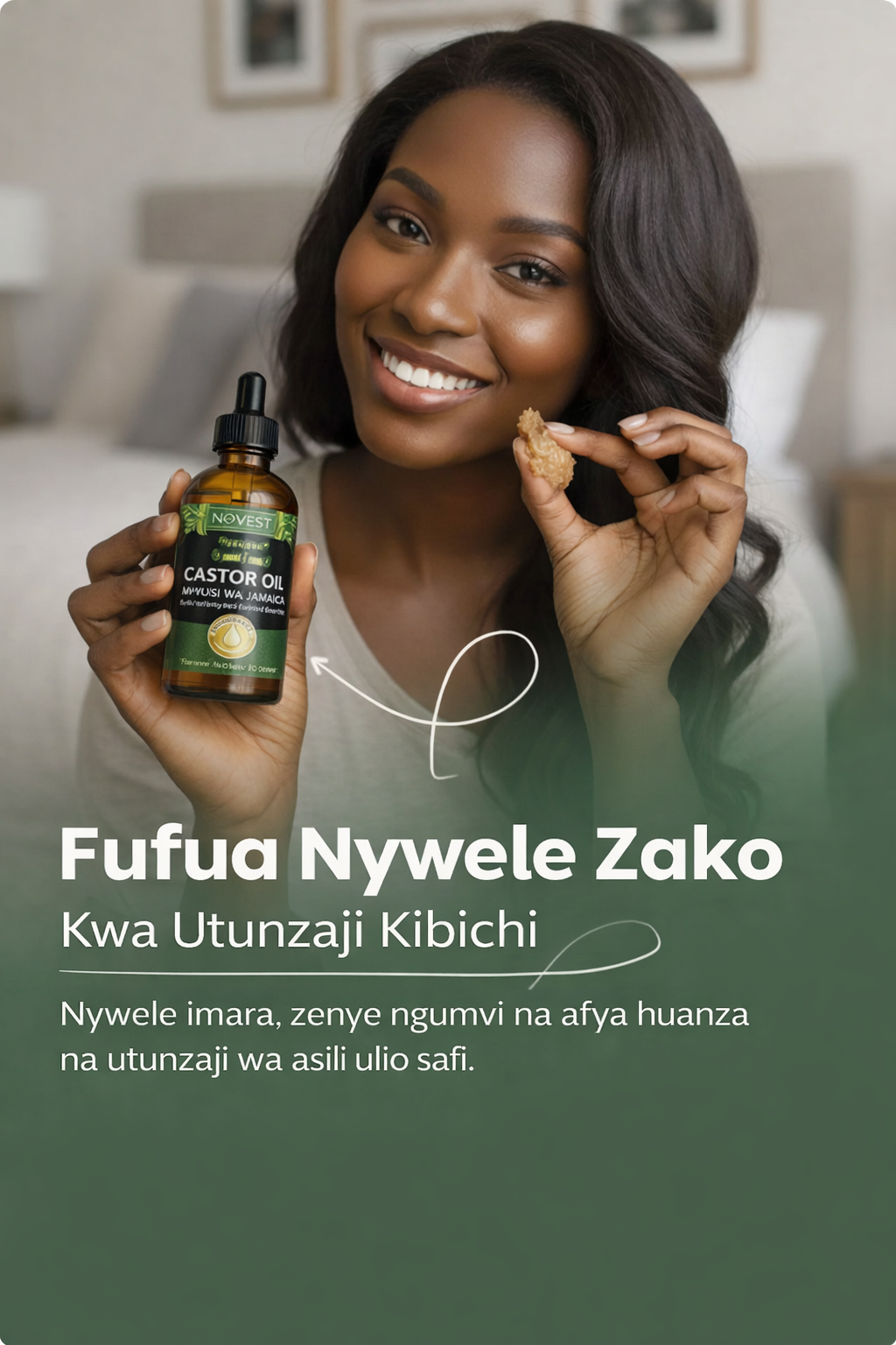 Mafuta ya Castor Nyeusi ya Kuotesha Nywele